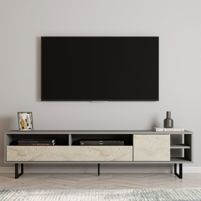Hanah Home Luga Soporte de TV Gris y Travertino